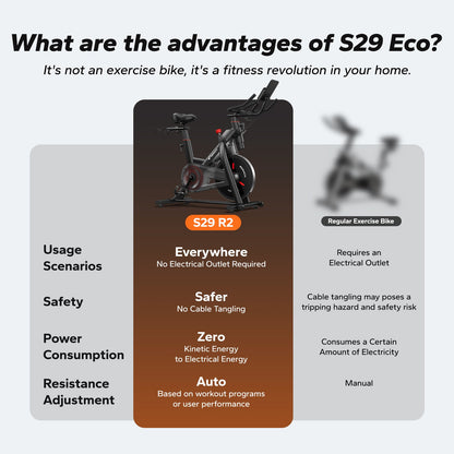 S29 bicicleta estática autoalimentada que soporta hasta 150 kg