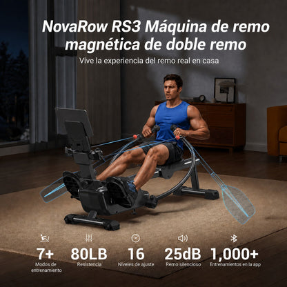 NovaRow RS3 Máquina de remo magnética de doble remo - características principales